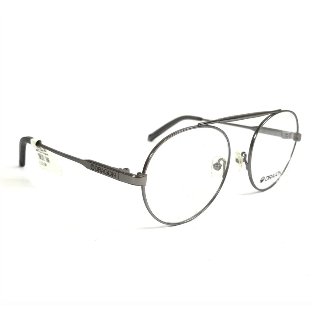 Dragon Eyeglasses Frames SHAY DR191 070 Gunmetal Gray Shiny Round 51-19-140